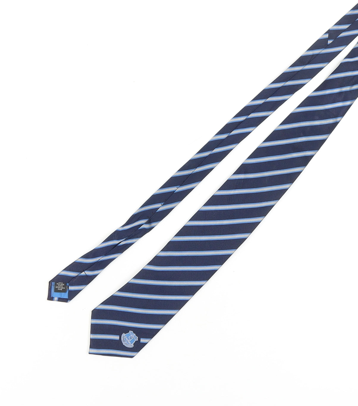 Everton Men's Blue Striped Slim Tie Logo Design