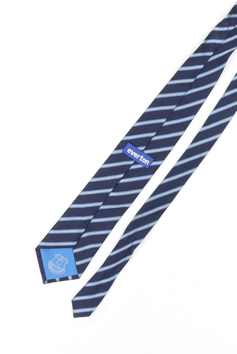 Everton Men's Blue Striped Slim Tie Logo Design