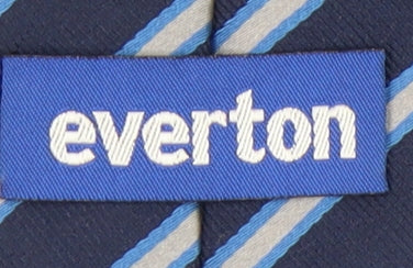 Everton Men's Blue Striped Slim Tie Logo Design