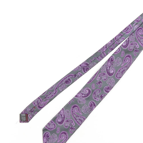 Marks and Spencer Purple Paisley Silk Tie for Men