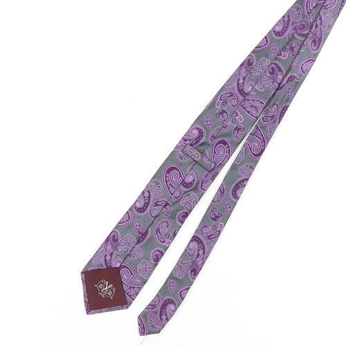 Marks and Spencer Purple Paisley Silk Tie for Men