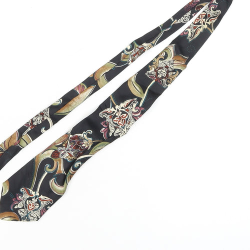 Enrico Rossini Men's Black Geometric Silk Tie