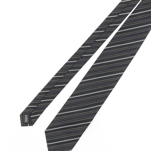Michaelis Men's Black Striped Silk Tie