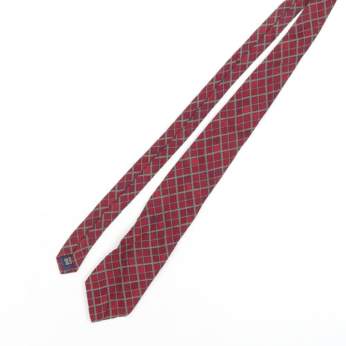 Trotter & Deane Men's Red Silk Plaid Check Tie