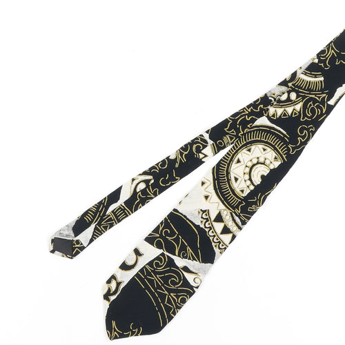 Silkworm London Men's Black Gold Geometric Tie