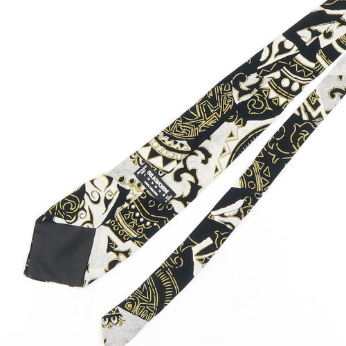 Silkworm London Men's Black Gold Geometric Tie