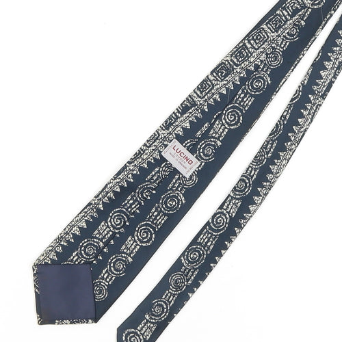 Lucino Men's Blue Geometric Polyester Tie