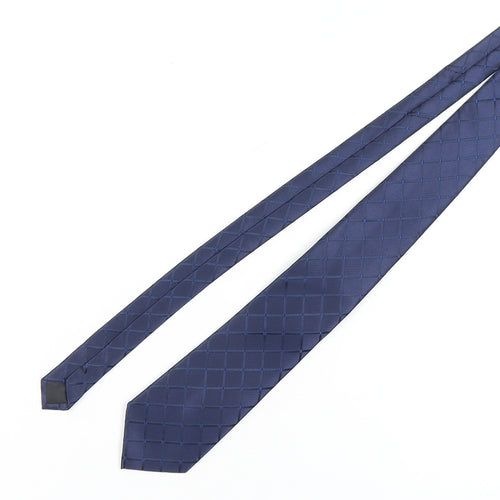 HISDERN Men's Blue Geometric Slim Tie One Size
