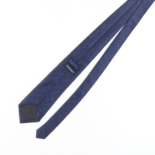 HISDERN Men's Blue Geometric Slim Tie One Size