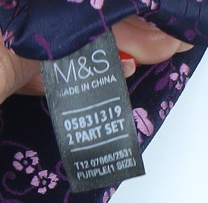 Marks and Spencer Men's Purple Floral Designer Tie