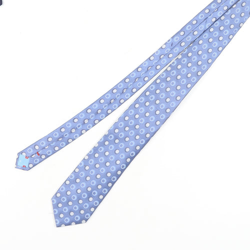 Daniel Hechter Men's Blue Polka Dot Silk Tie