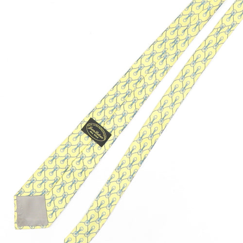 Jean Latour Men's Yellow Silk Geometric Tie
