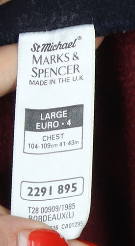 Marks and Spencer Men's Red Blue Fleece Jacket L
