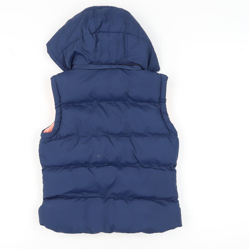 YD Girls Blue Puffer Jacket 9-10 Years Hooded Zipper