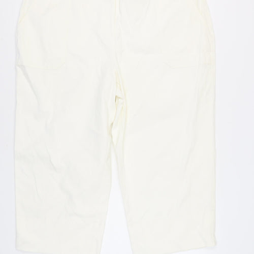 Next Women's White Cotton Trousers Size 22
