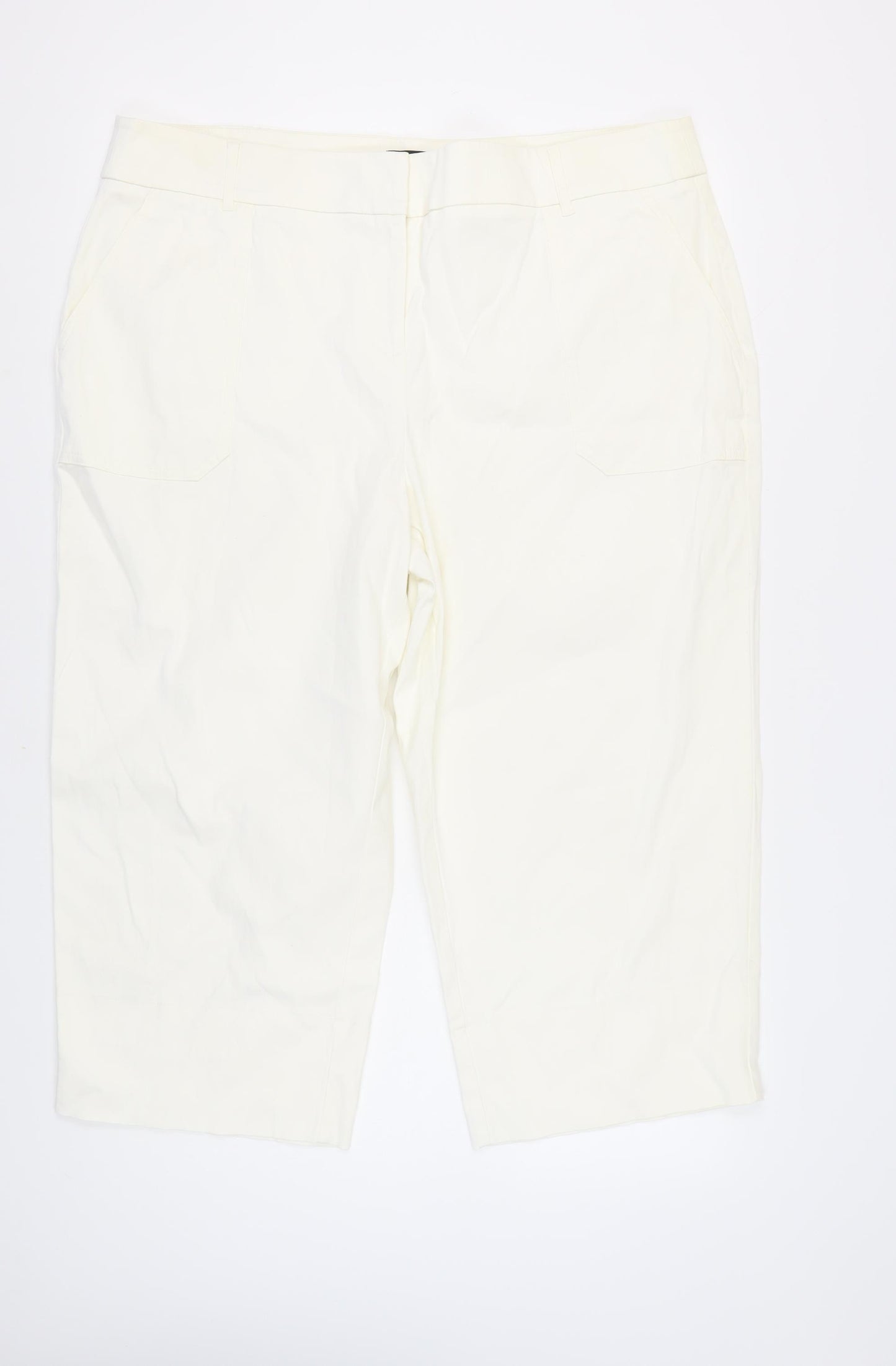 Next Women's White Cotton Trousers Size 22