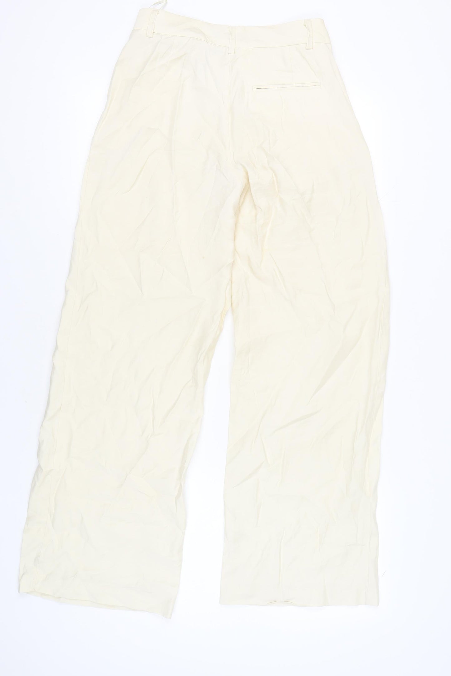 Zara Women's Ivory Wide-Leg Trousers XS