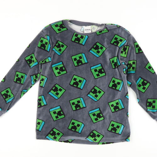 Marks and Spencer Boys Minecraft Pyjama Top - Grey & Green 10-11