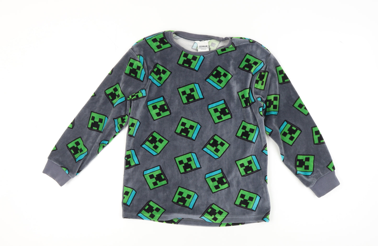 Marks and Spencer Boys Minecraft Pyjama Top - Grey & Green 10-11