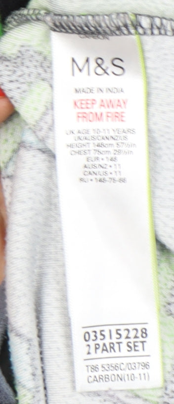 Marks and Spencer Boys Minecraft Pyjama Top - Grey & Green 10-11