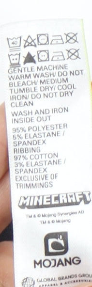 Marks and Spencer Boys Minecraft Pyjama Top - Grey & Green 10-11