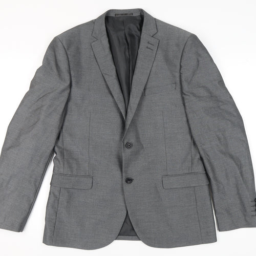 Next Men's Grey Blazer, Size 42, Regular Fit