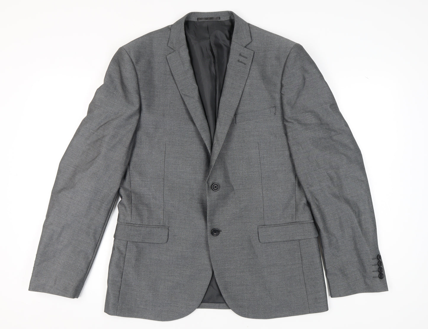 Next Men's Grey Blazer, Size 42, Regular Fit