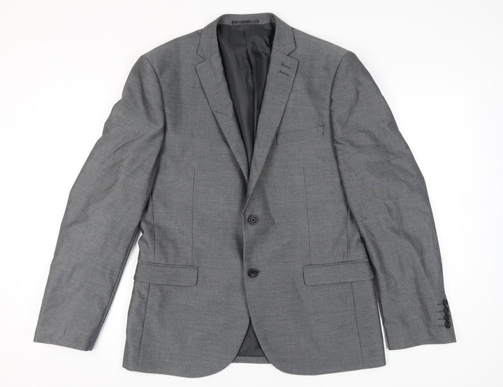 Next Men's Grey Blazer, Size 42, Regular Fit
