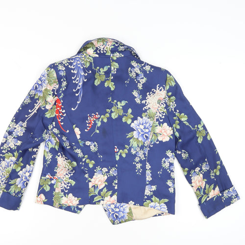 Zara Women's Blue Floral Blazer Jacket Size S