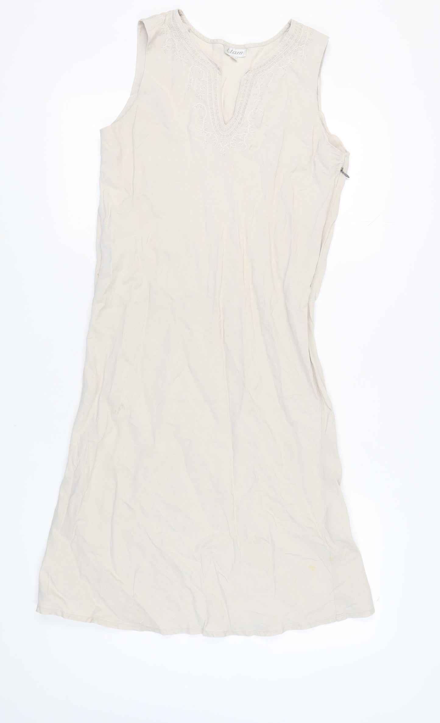 Etam Women's Ivory Sleeveless Dress Size 12