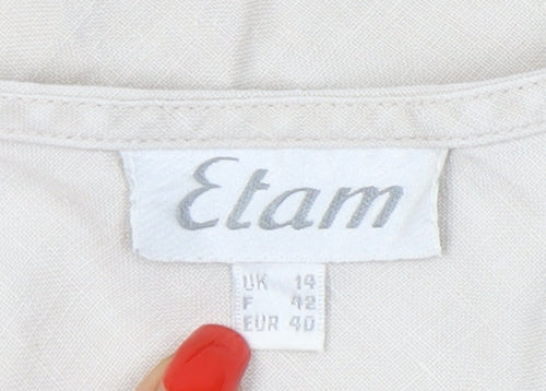Etam Women's Ivory Sleeveless Dress Size 12