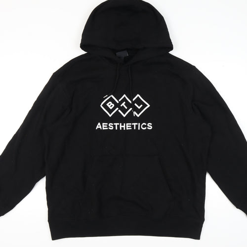 H&M Men's Black 2XL Pullover Hoodie - Stylish & Comfy