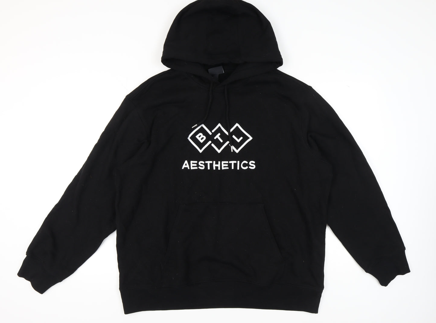 H&M Men's Black 2XL Pullover Hoodie - Stylish & Comfy