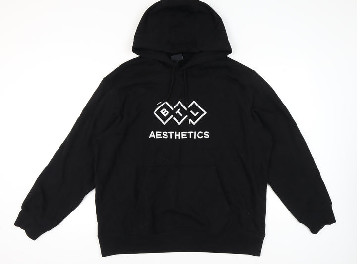 H&M Men's Black 2XL Pullover Hoodie - Stylish & Comfy