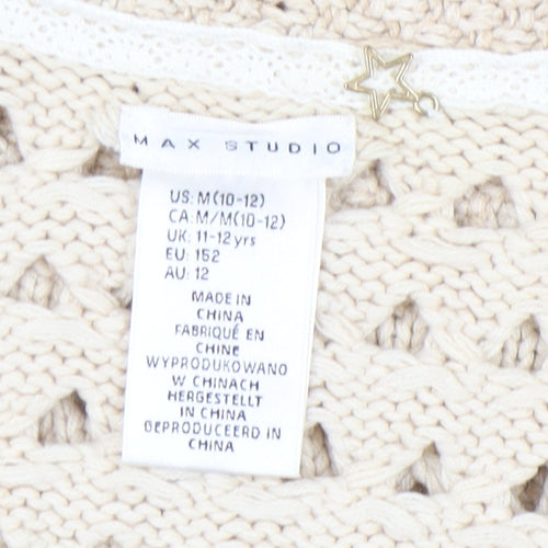 Max Studio Teens Beige Knit Vest - Size 12