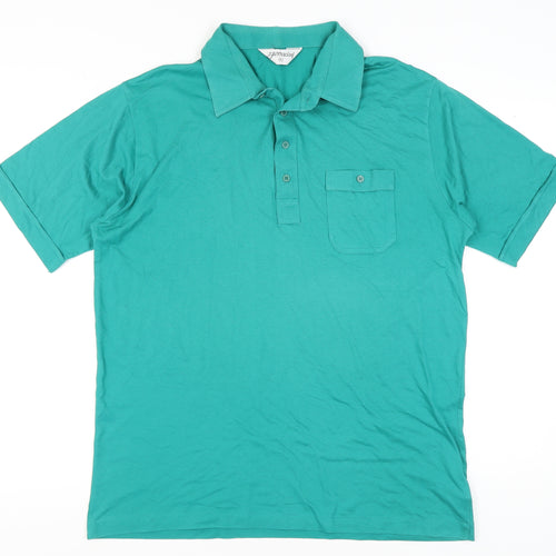 Ferracini Men’s Green XL Polo with Button Closure