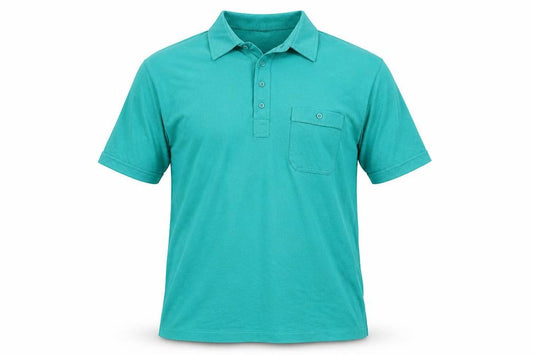 Front view of Ferracini Men’s Green XL Polo with Button Closure