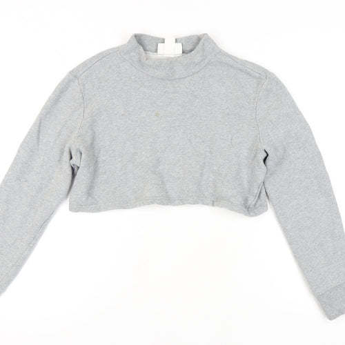 Monki Women's Grey Mock Neck Sweatshirt Size S