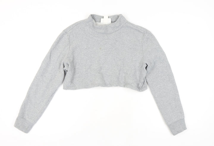 Monki Women's Grey Mock Neck Sweatshirt Size S