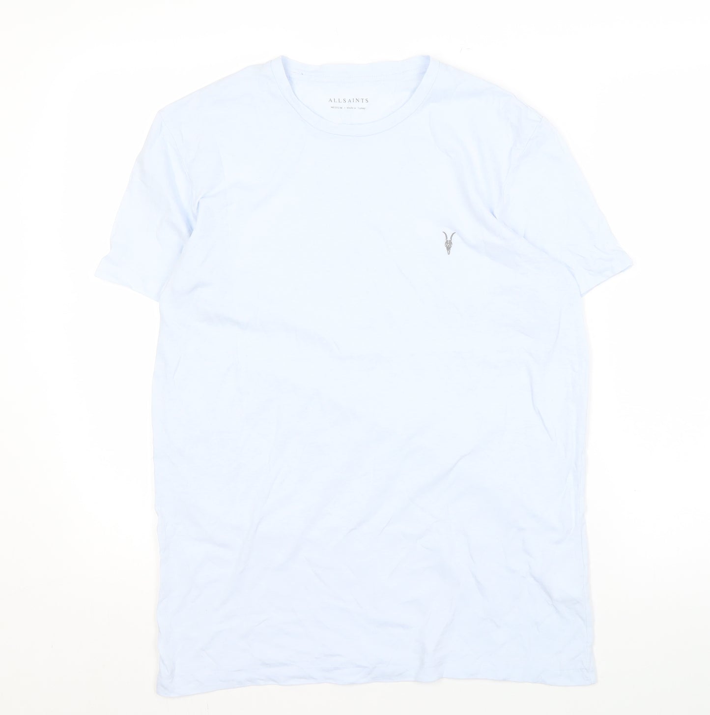 AllSaints Men's Blue Crew Neck T-Shirt Medium