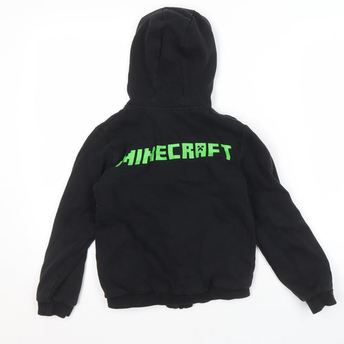 George Boys Black Minecraft Full Zip Hoodie 8-9 Years