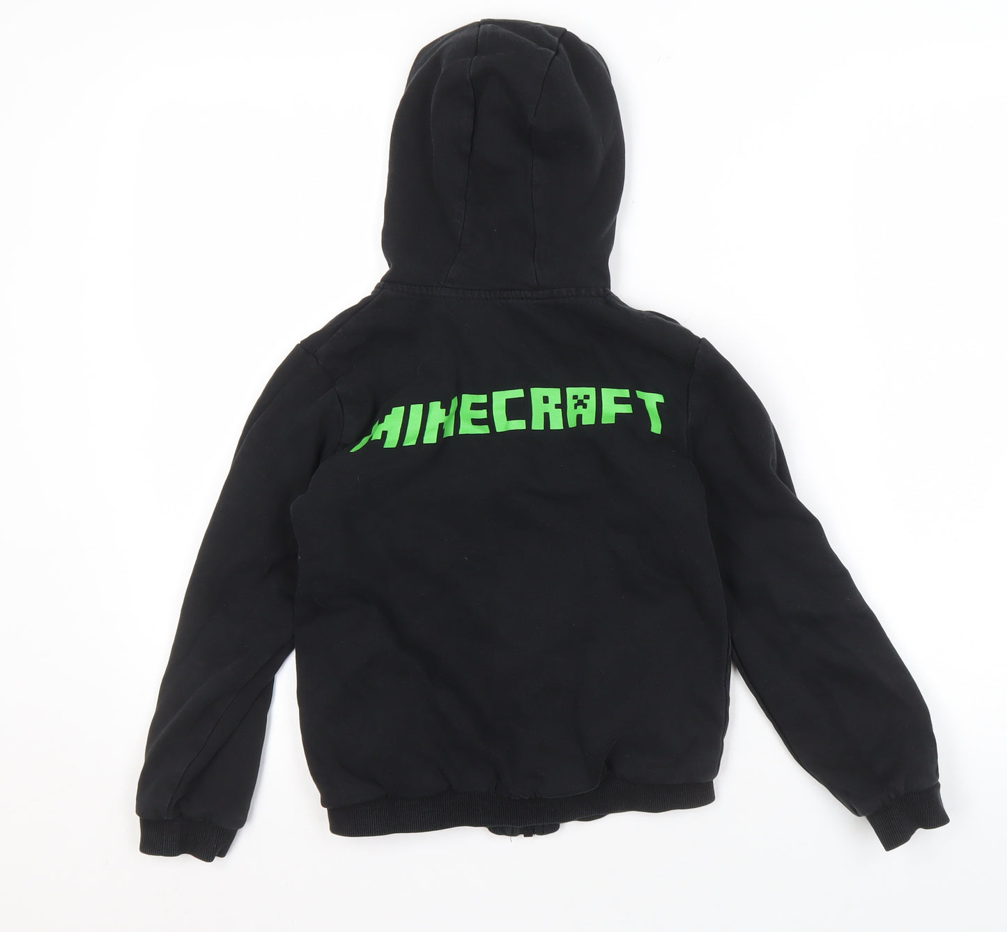 George Boys Black Minecraft Full Zip Hoodie 8-9 Years