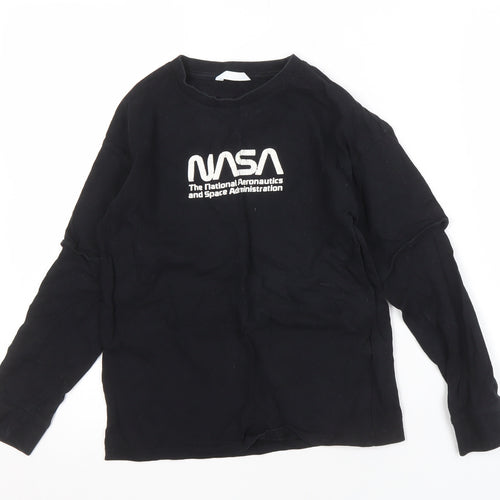 Marks and Spencer Boys Black NASA Long Sleeve T-Shirt 10 Years