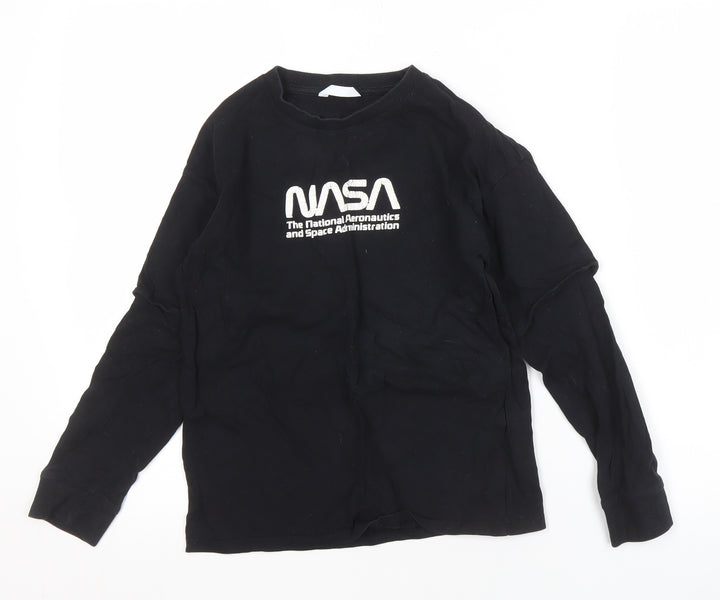 Marks and Spencer Boys Black NASA Long Sleeve T-Shirt 10 Years