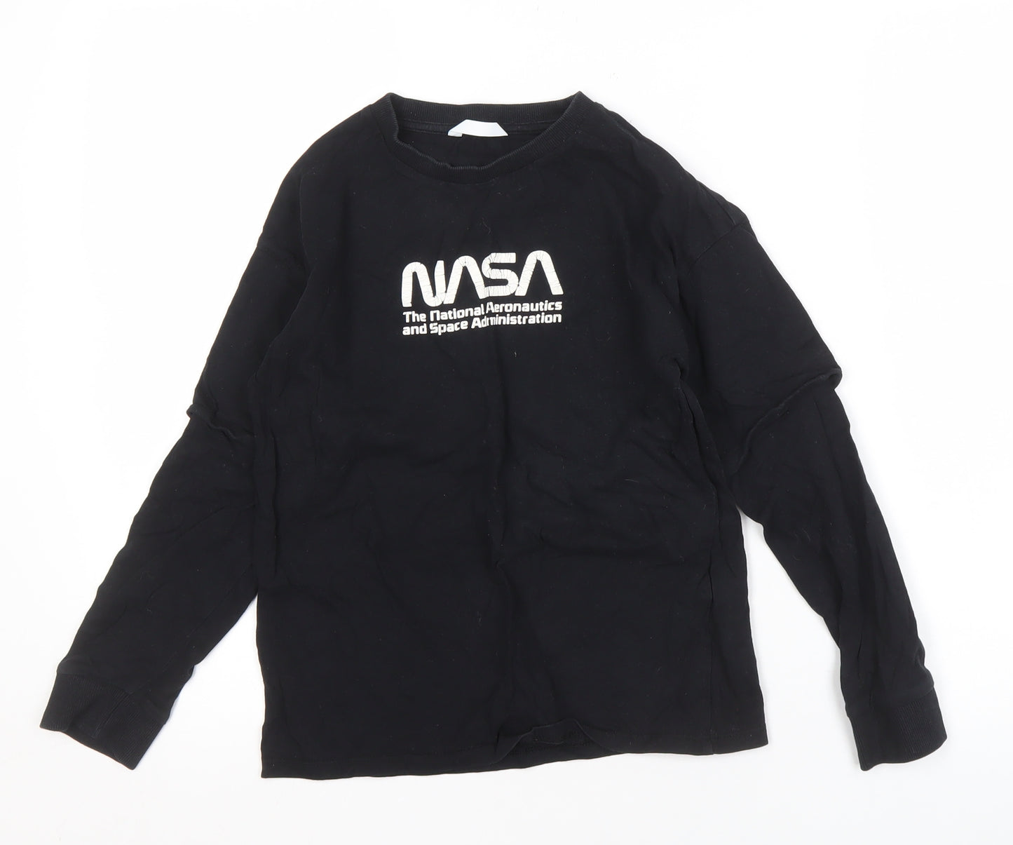 Marks and Spencer Boys Black NASA Long Sleeve T-Shirt 10 Years
