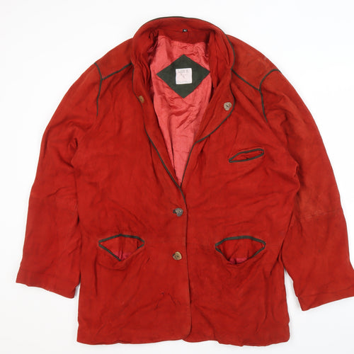 Peter Hahn Women's Red Suede Blazer Size 14