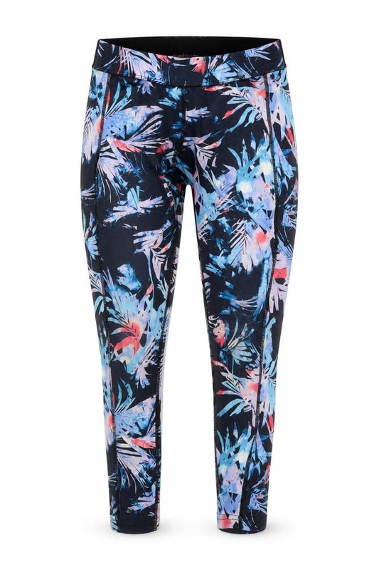 Front view of USA Pro girls’ multicoloured tropical leggings 11-12 years