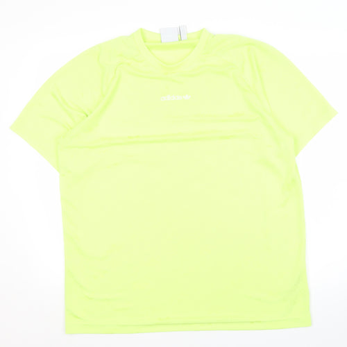 Adidas Men's Green XL Basic Crew Neck T-Shirt