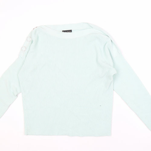 Phase Eight Unisex Green Lightweight Button Jumper