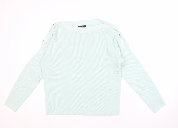 Phase Eight Unisex Green Lightweight Button Jumper